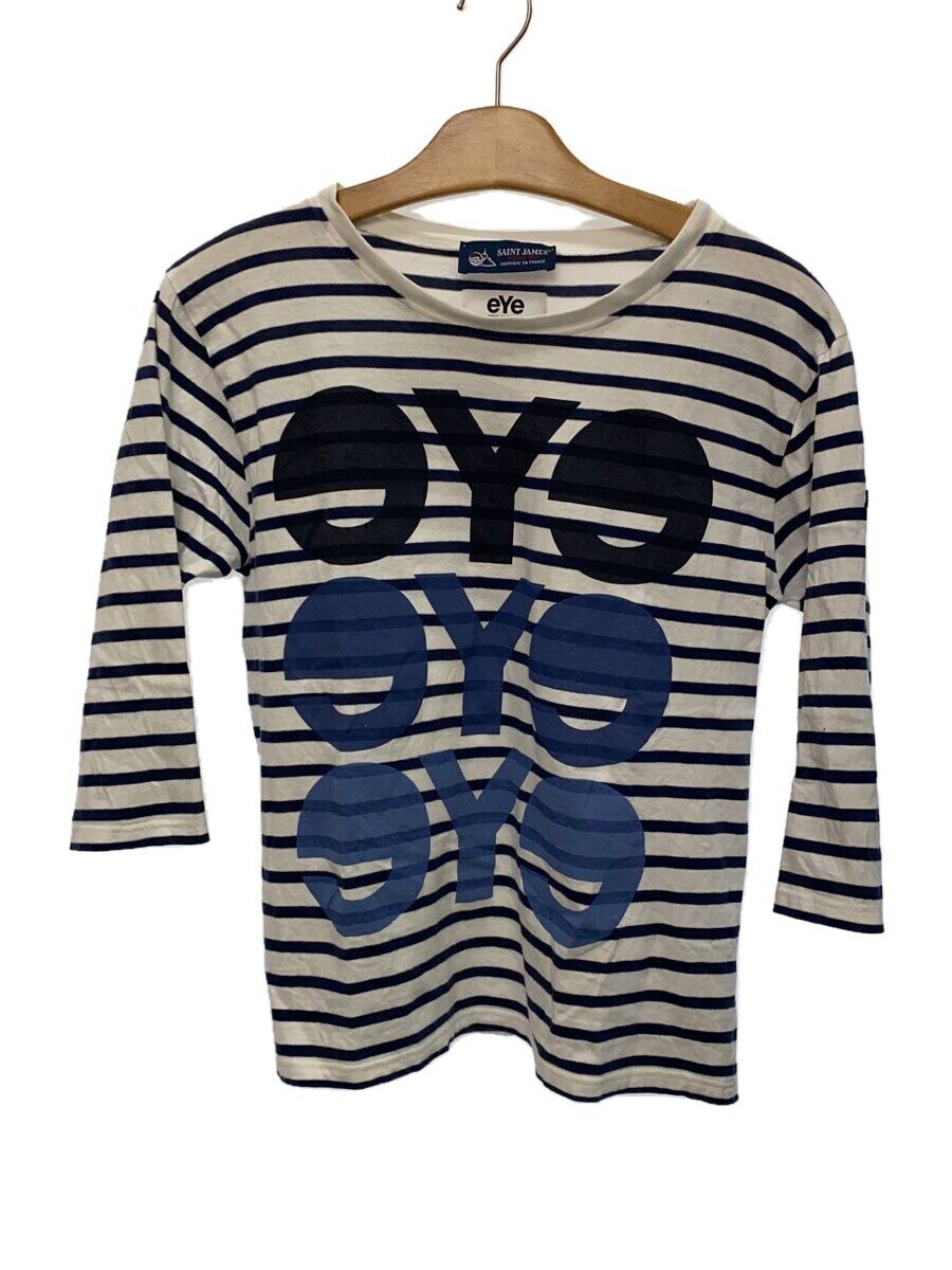 【中古】eYe JUNYA WATANABE MAN◆長袖Tシャツ/S/コットン/WHT/ボーダー/WM-T912【メンズウェア】