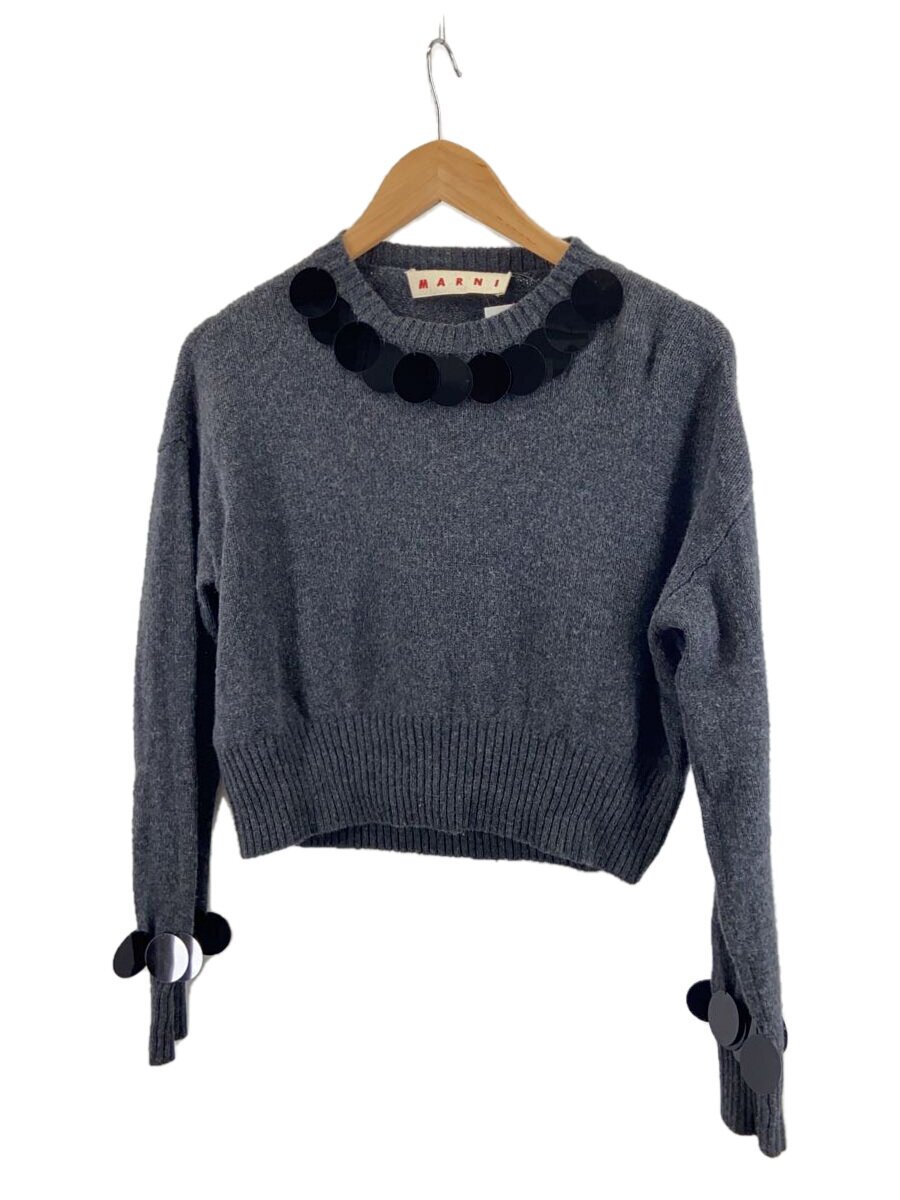 MARNI◆19AW/cashmere mix charm sweater/38/ウール/GRY/GCMD0078X0//