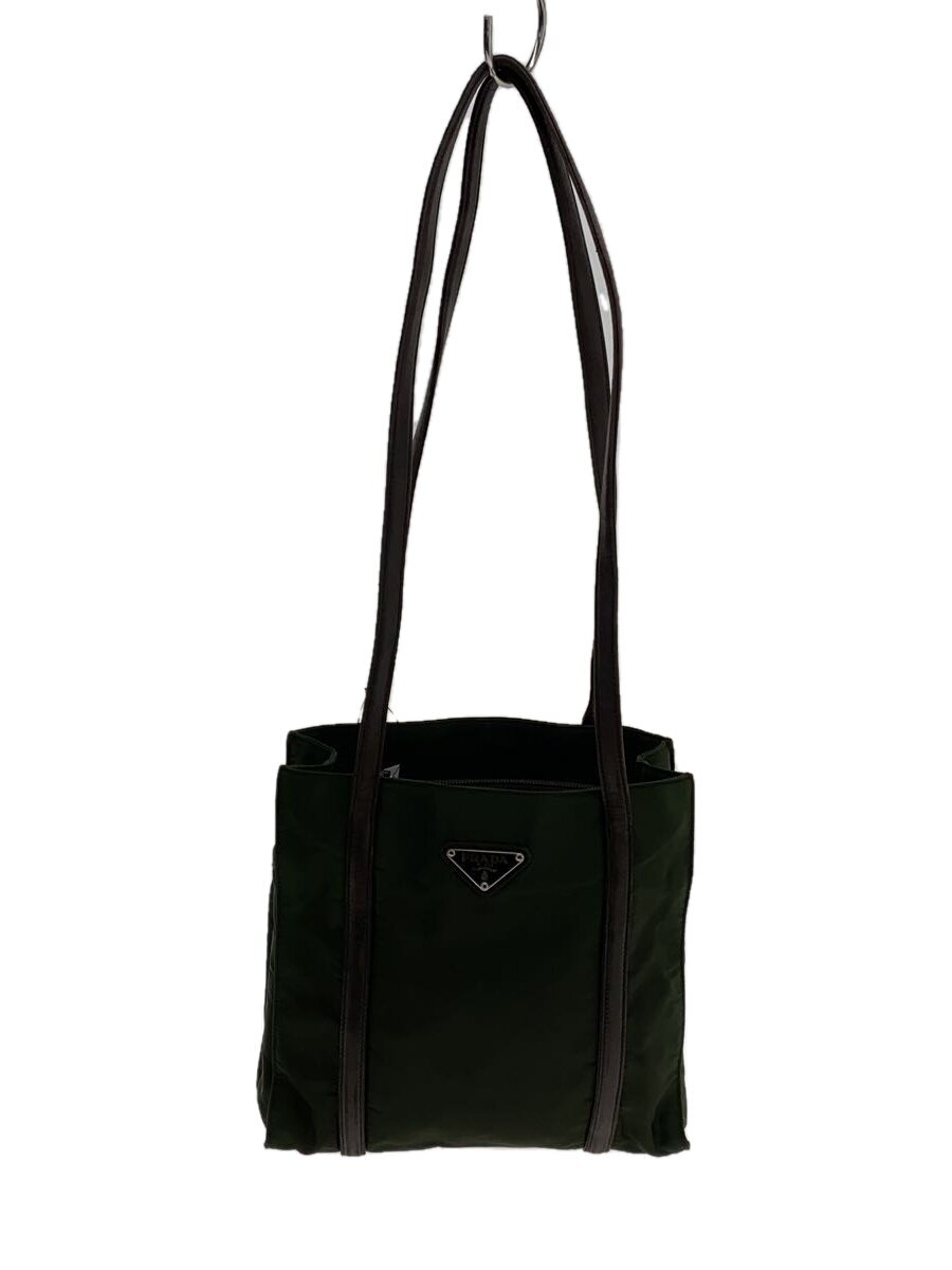 【中古】PRADA◆トートバッグ/ナイロン/KHK【バッグ】