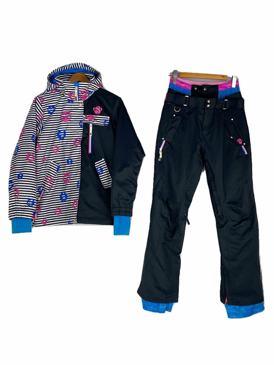 【中古】SWIVEL◆スキーウェアー/上下セット/7/ブラック/ディズニー柄【スポーツ】