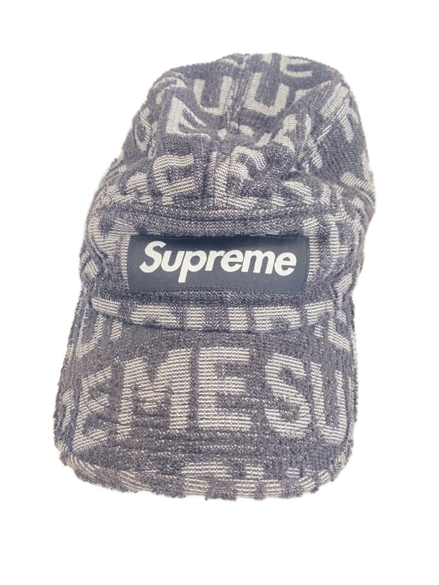 Supreme◆キャップ/XL/コットン/GRY/総柄/メンズ/22SS terry spellout camp cap/