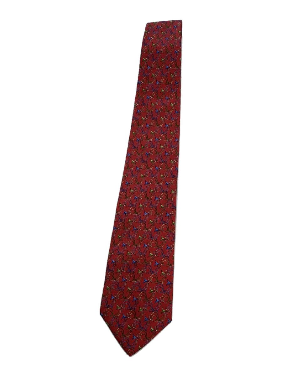 【中古】Salvatore Ferragamo◆ネクタイ/シルク/RED/メンズ【服飾雑貨他】