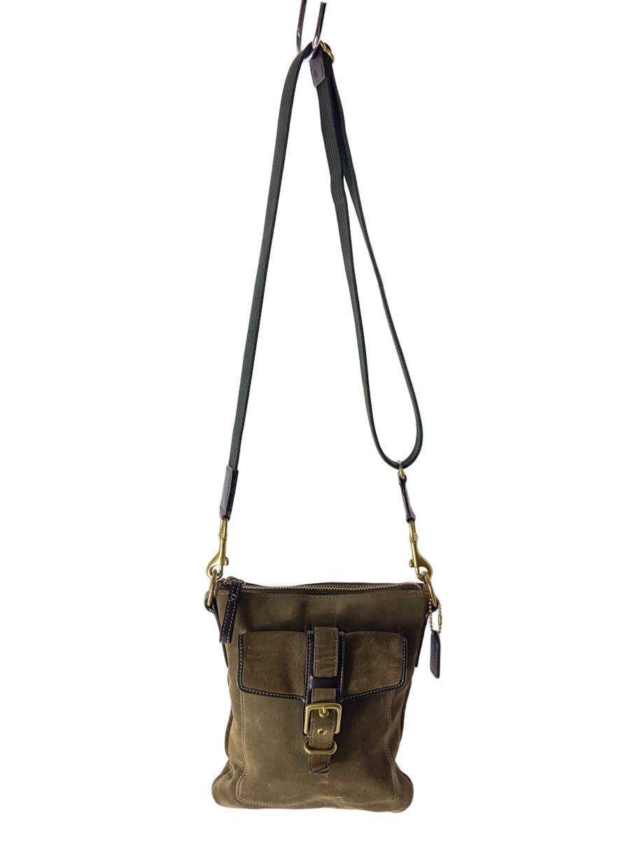 COACH - 【中古】COACH◆ショルダーバッグ/スウェード/BRW/無地/F060-8E87【バッグ】