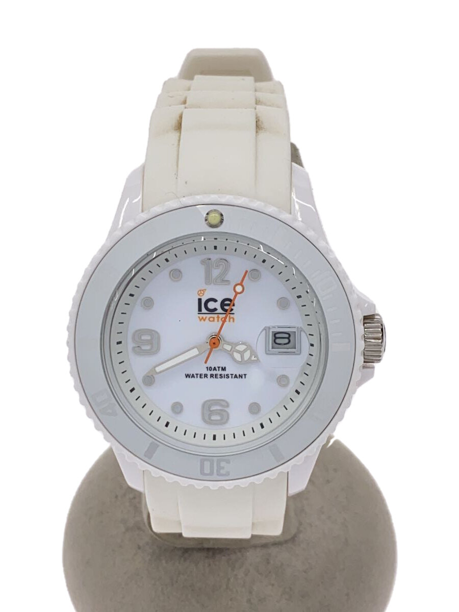 ice watch◆腕時計/アナログ/ラバー/WHT/WHT/プラスチック