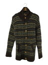 【中古】Woolrich◆カーディガン(厚手)/L/ウール/マルチカラー/総柄/2W6-9930/着用感有【メンズウェア】