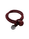 【中古】BOTTEGA VENETA◆バングル/レザー/RED/レディース【服飾雑貨他】
