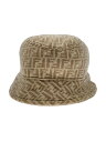 【中古】FENDI◆ハット/FREE/ウール/BEG/レディース【服飾雑貨他】