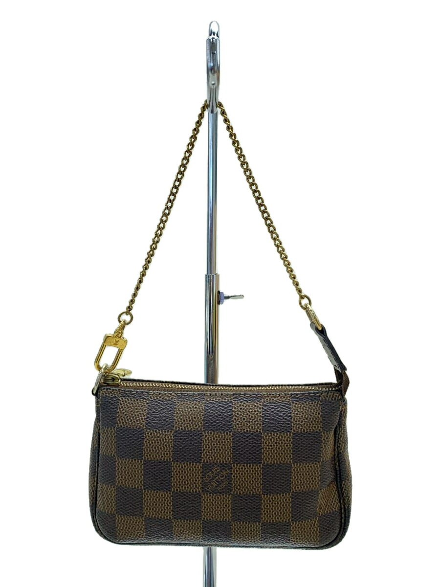 【中古】LOUIS VUITTON◆ミニ・ポシェット・アクセソワール_モノグラム・キャンバス_BRW/PVC/BRW【バッグ】