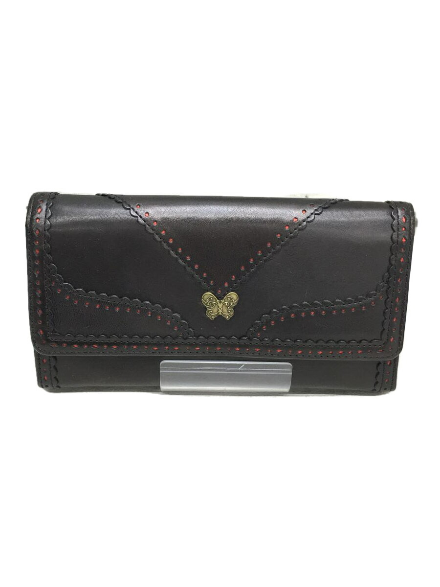 【中古】ANNA SUI◆長財布/レザー/BRW/