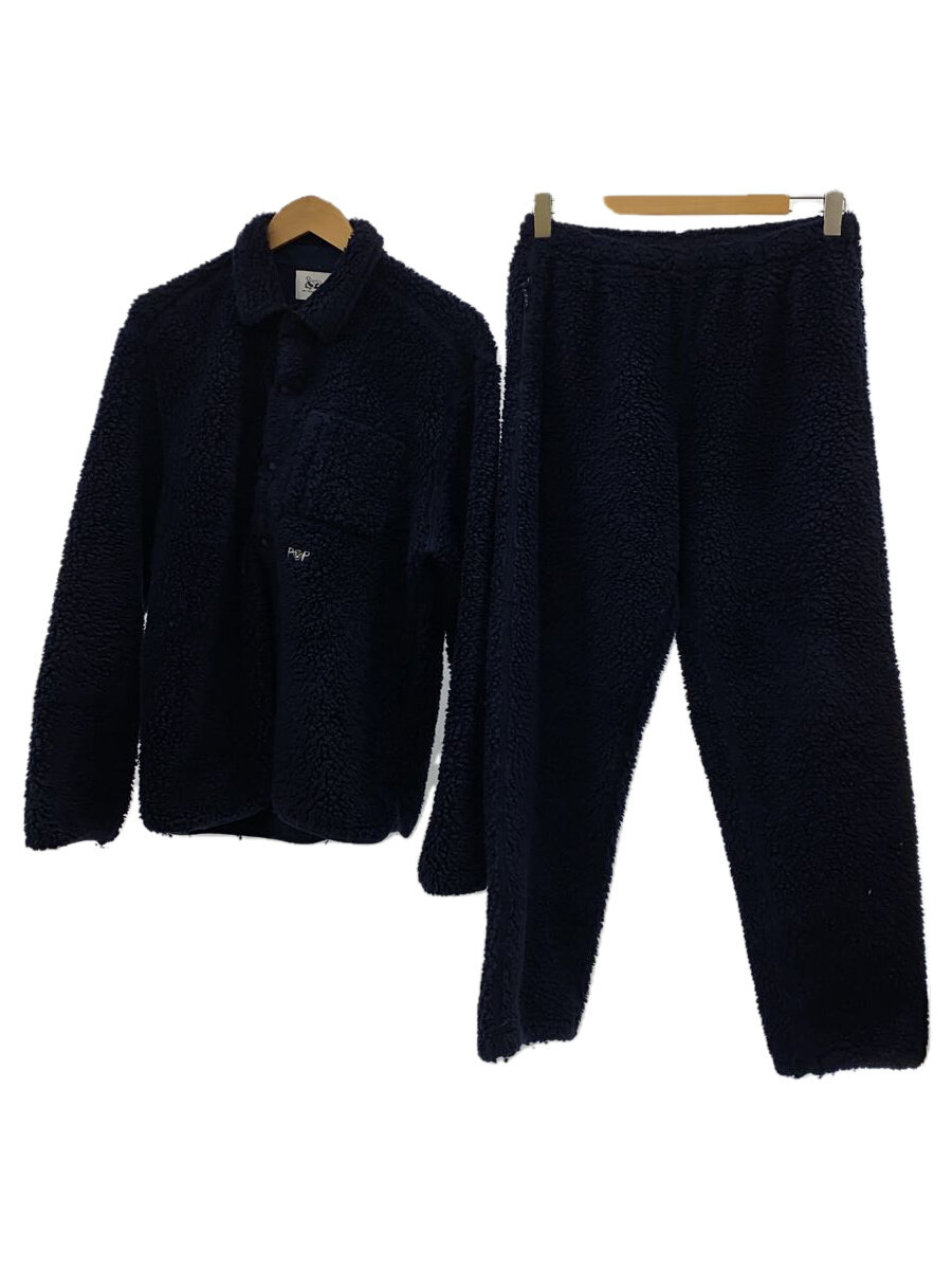 【中古】POP TRADING COMPANY◆セットアップ/L/ポリエステル/NVY/無地/ダンサーフリース【メンズウェア】