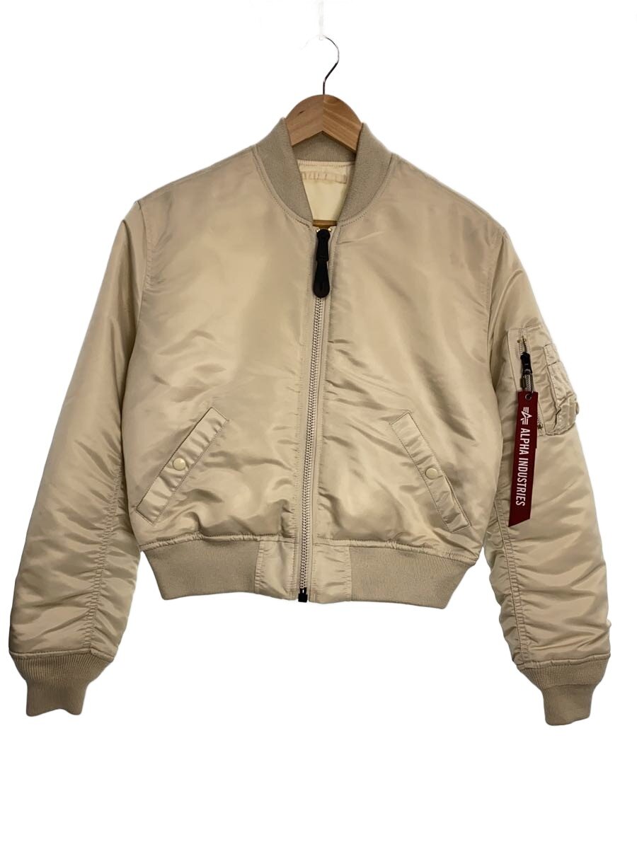 【中古】ALPHA INDUSTRIES◆ブルゾン/S/ナイロン/IVO/TA7182-065【レディースウェア】