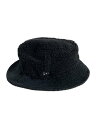【中古】NEW ERA◆バケットハット/M/ポリエステル/ブラック/レディース/ボア【服飾雑貨他】