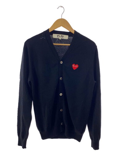 【中古】PLAY COMME des GARCONS◆カーディガン(薄手)/M/ウール/BLK/AZ-N008/状態考慮【メンズウェア】 【中古】PLAY COMME des GARCONS◆カーディガン(薄手)/M/ウール/BLK/AZ-N008/状態考慮【メンズウェア】