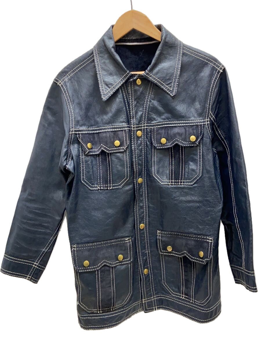 【中古】sears◆レザージャケット・ブルゾン/--/レザー/NVY//【メンズウェア】