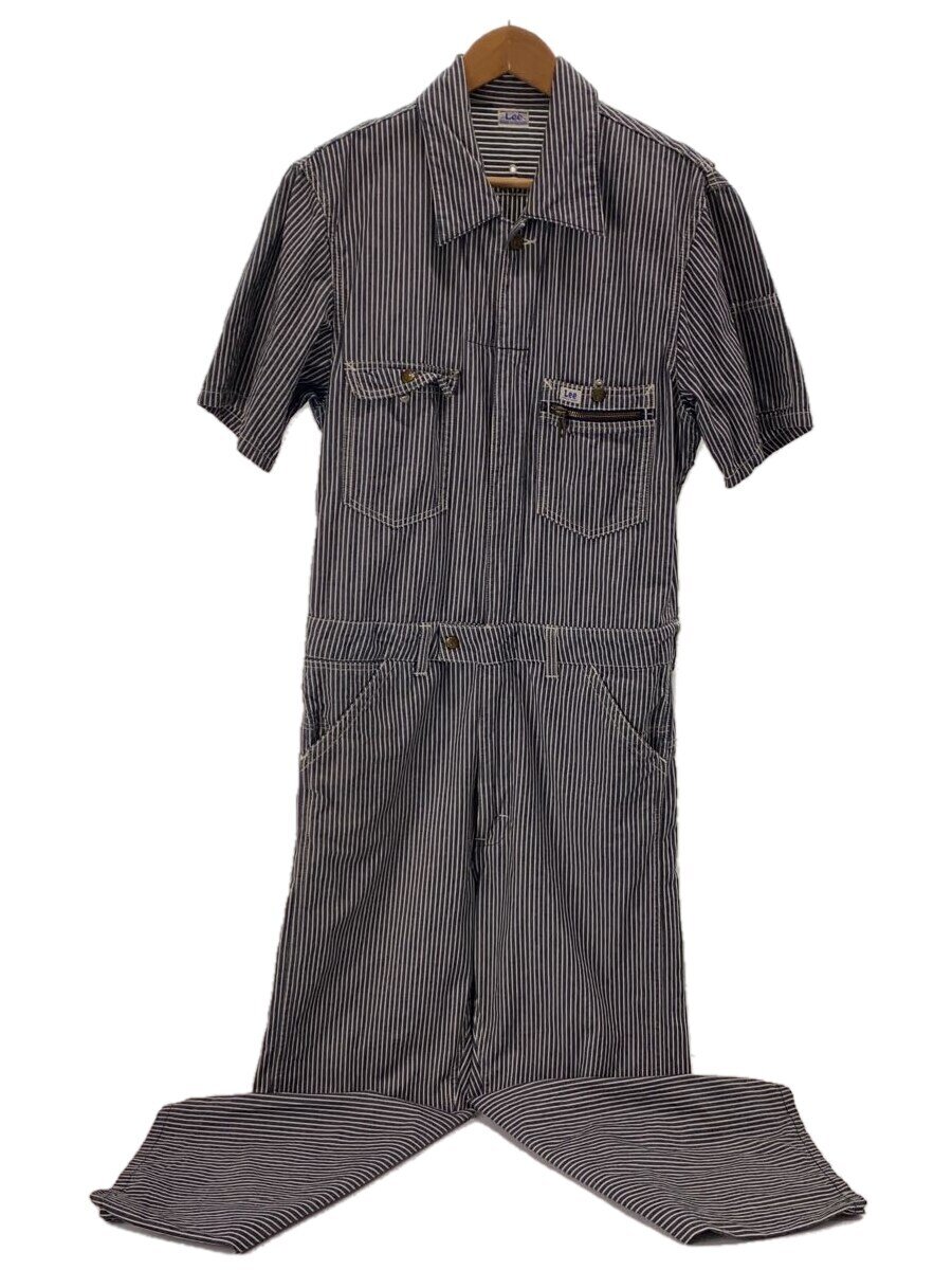 【中古】Lee◆オーバーオール/M/コットン/BLU/ストライプ/LU0005【メンズウェア】