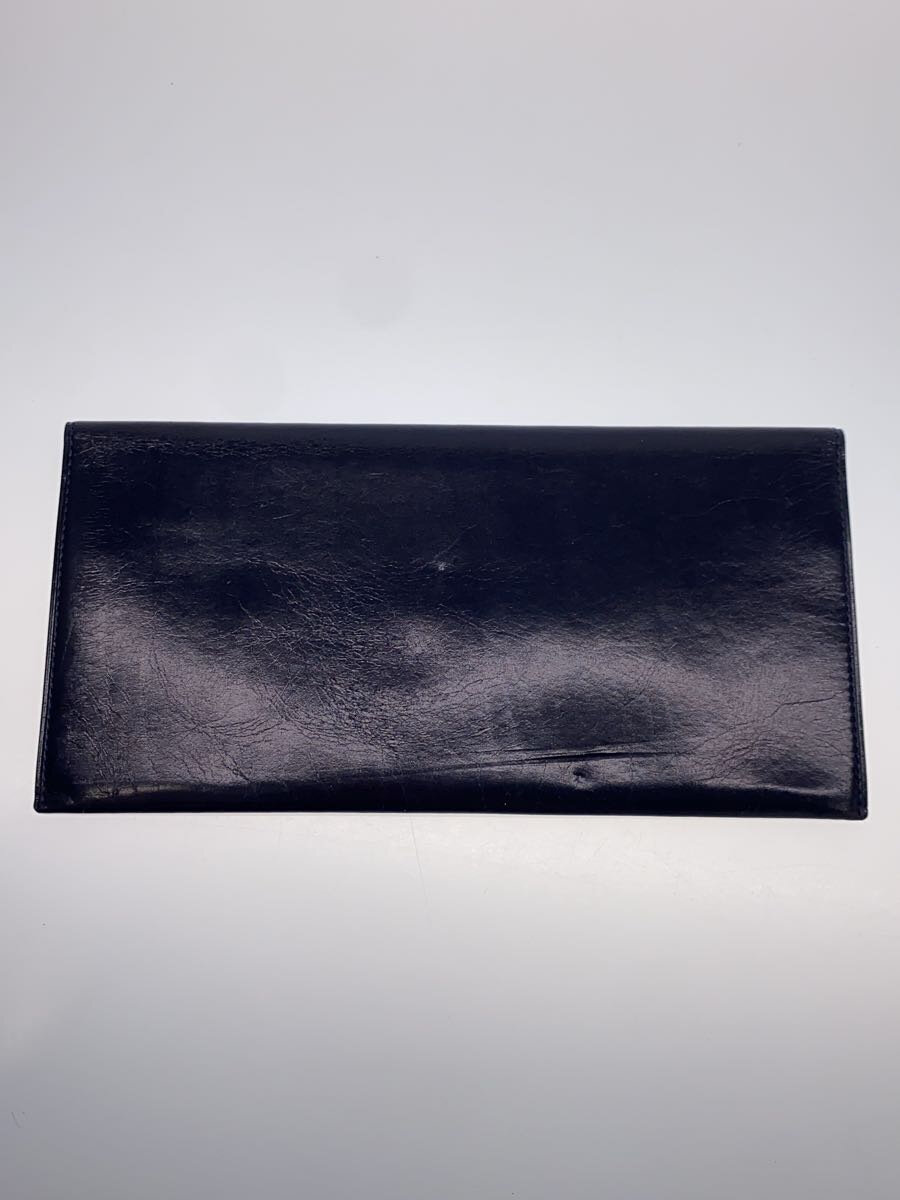 【中古】YVES SAINT LAURENT◆長財布/レザー/NVY/無地/レディース【服飾雑貨他】