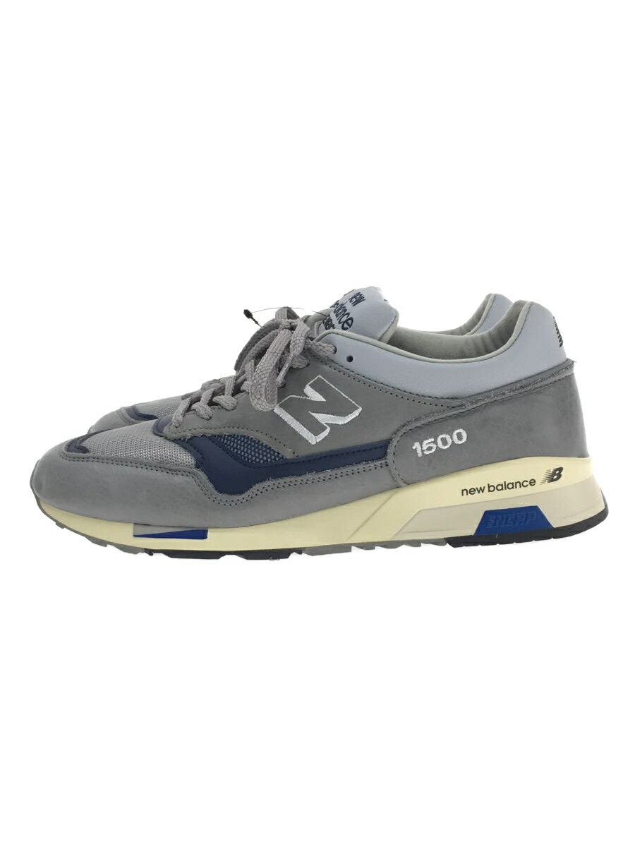 【中古】NEW BALANCE◆ローカットスニーカー/UK10/GRY/レザー【シューズ】