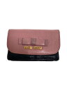 【中古】MIU MIU◆カードケース/レザー/PNK/レディース/5M1122/マドラスバイカラー【服飾雑貨他】
