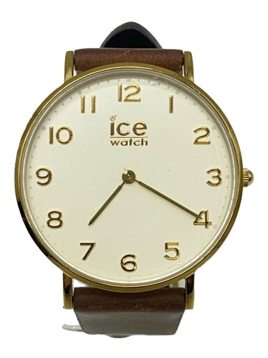 【中古】ice watch◆クォーツ腕時計/アナログ/レザー/CRM/BRW【服飾雑貨他】 【中古】ice watch◆クォーツ腕時計/アナログ/レザー/CRM/BRW【服飾雑貨他】