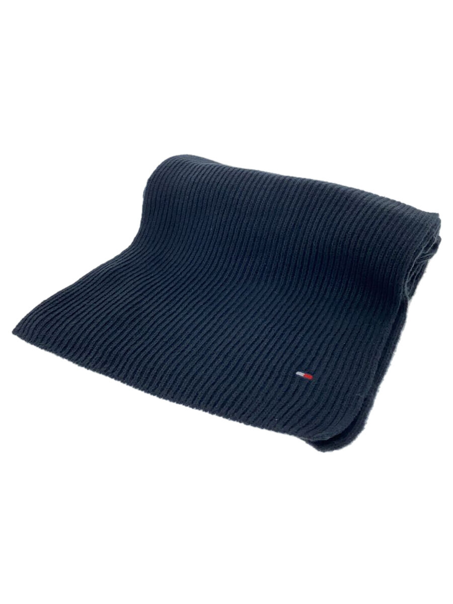 【中古】TOMMY HILFIGER◆マフラー/カシミア/BLK/メンズ【服飾雑貨他】