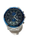 【中古】CASIO◆クォーツ腕時計/アナログ/BLK/SLV/EF-539【服飾雑貨他】(2)
