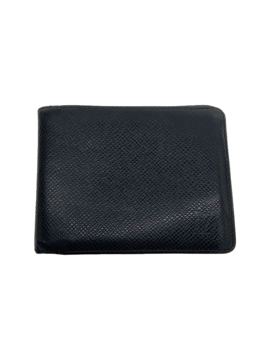 【中古】LOUIS VUITTON◆ポルト・ビエ・6カルト・クレディ_タイガ_BLK/レザー/BLK/メンズ【服飾雑貨他】