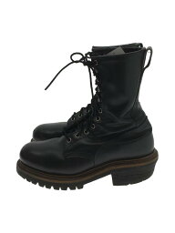 【中古】RED WING◆エンジニアブーツ/--/BLK/レザー/ANSI Z41 PT99【シューズ】