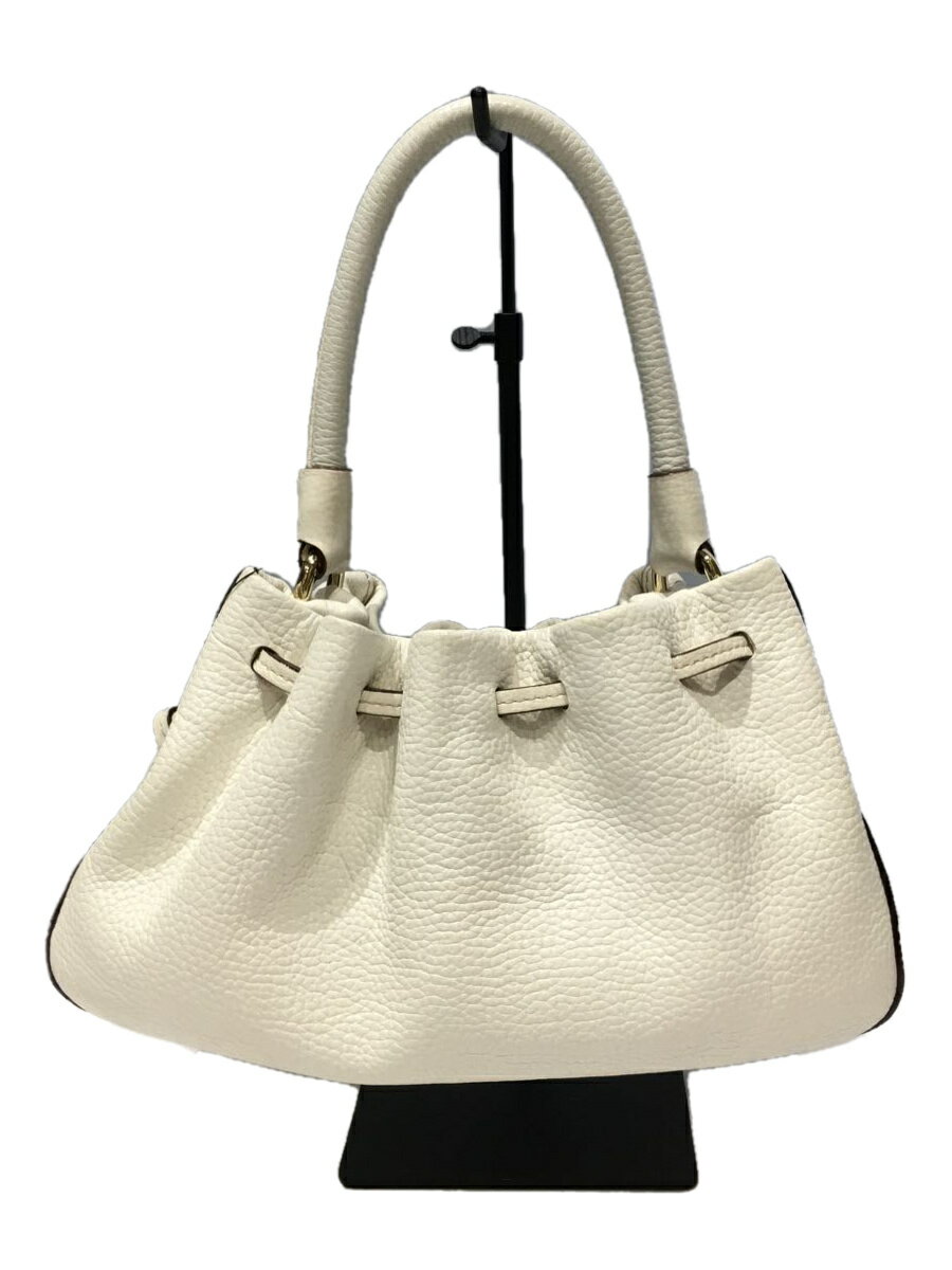 【中古】kate spade new york◆ハンドバッグ/レザー/WHT/無地【バッグ】