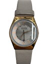 【中古】SKAGEN◆クォーツ腕時計/アナログ/フェイクレザー/BRW/SKW9052【服飾雑貨他】