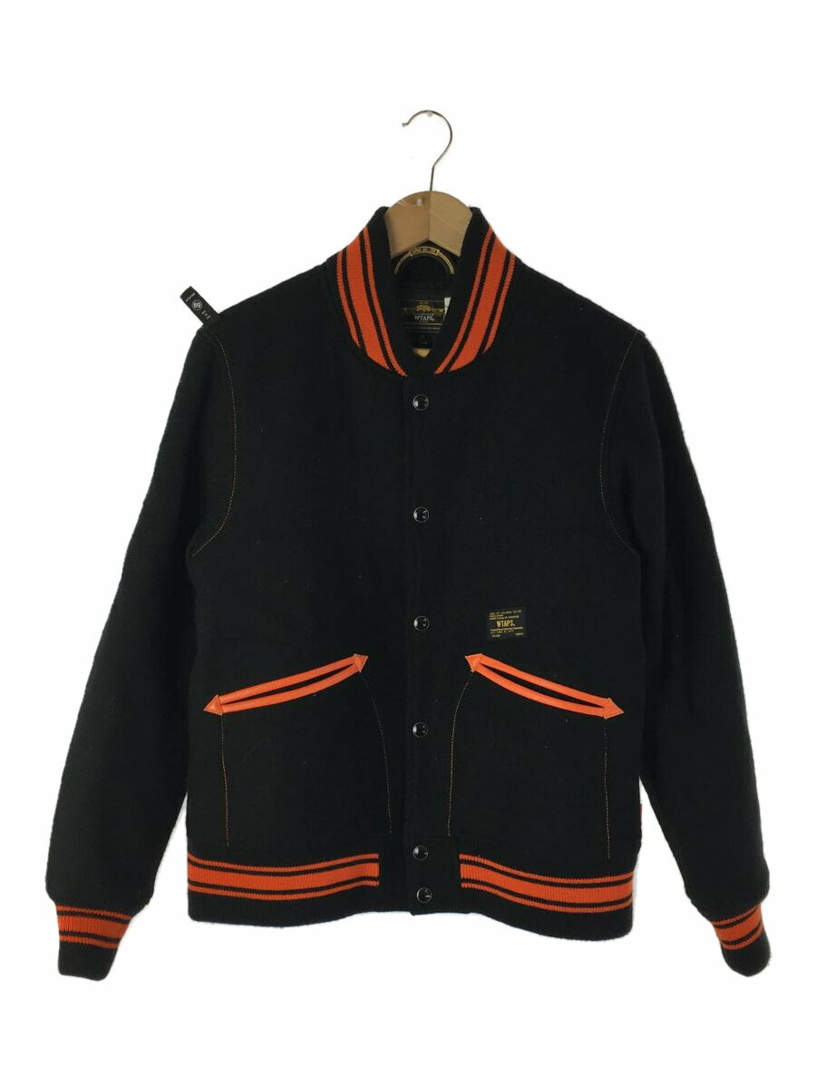 【中古】WTAPS◆スタジャン/S/ウール/BLK/132GWDT-JKM04S//【メンズウェア】