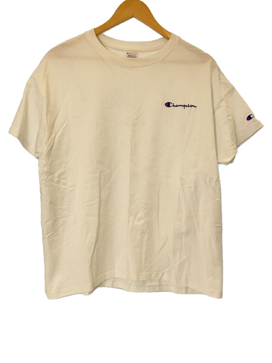 【中古】Champion◆Tシャツ/M/コットン/WHT/無地【レディースウェア】