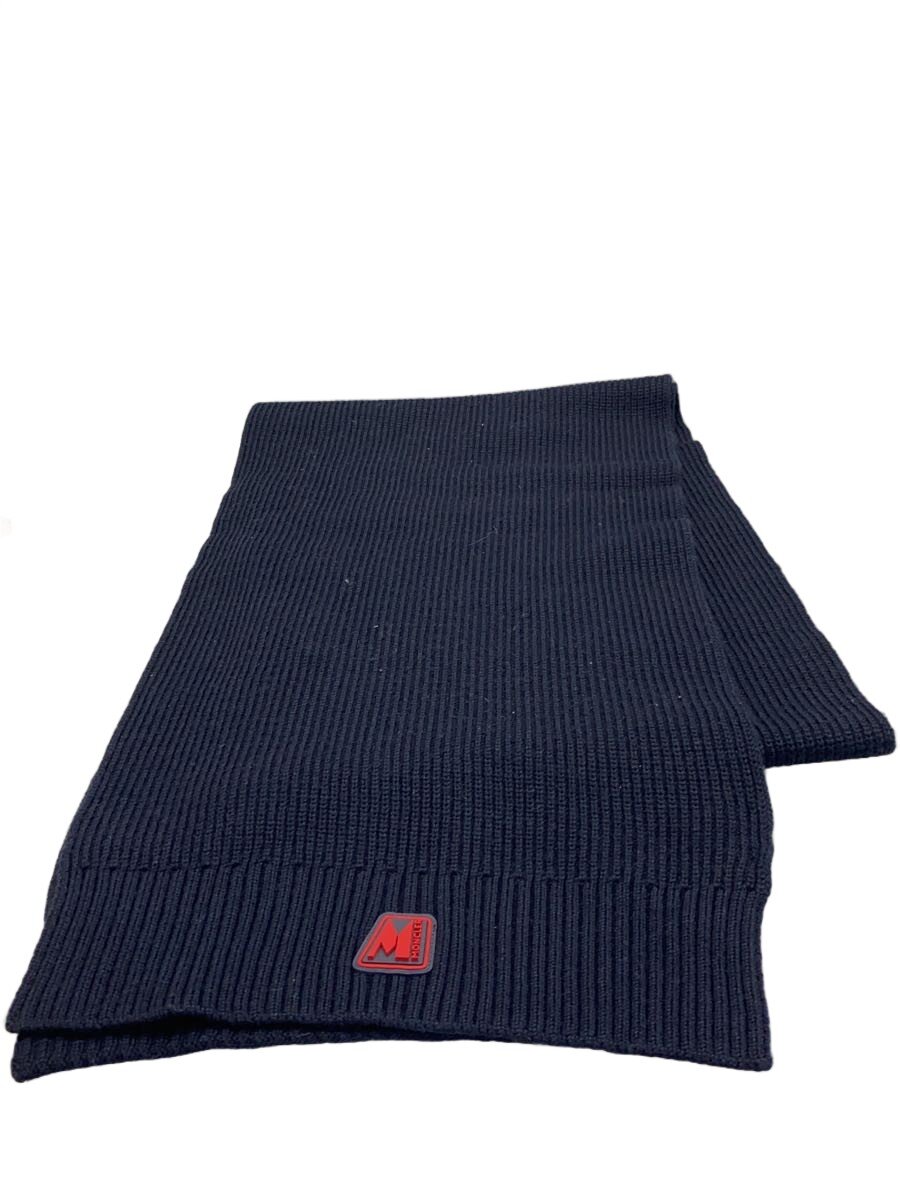 【中古】MONCLER◆SCIARPA TRICOT/マフラー/ウール/NVY/メンズ/F20919Z75000【服飾雑貨他】
