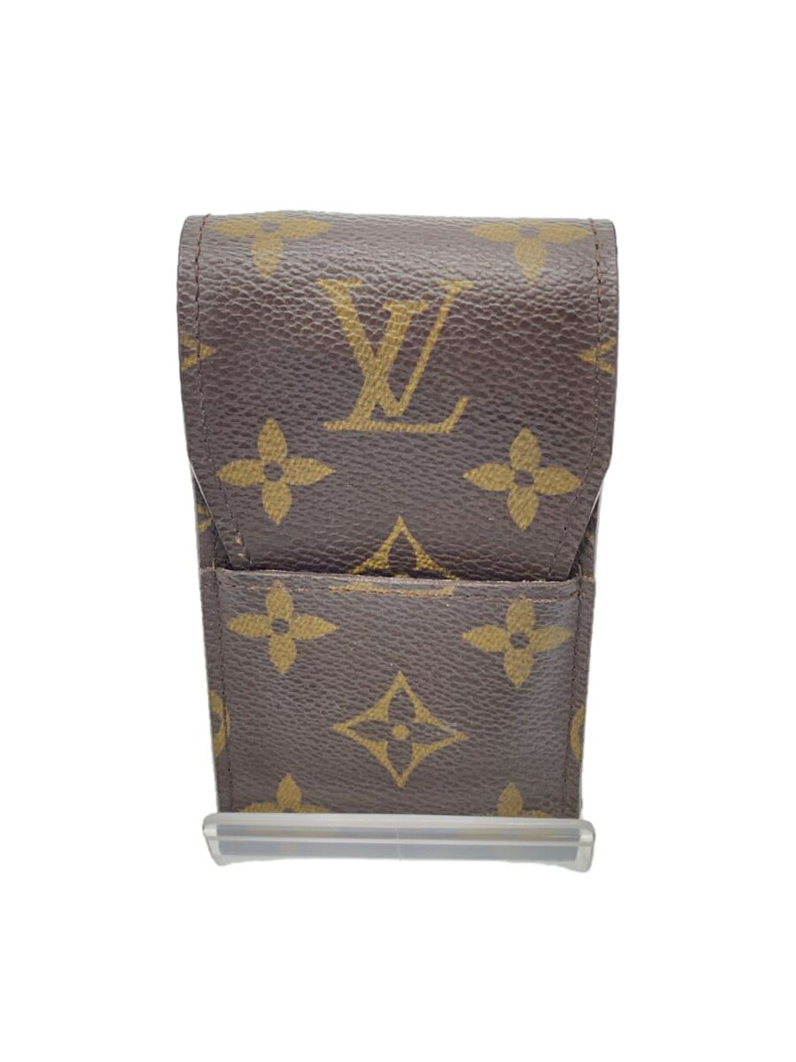 【中古】LOUIS VUITTON◆エテュイ・シガレット_モノグラム_BRW/PVC/BRW/メンズ/M63024/CT1024【服飾雑貨他】