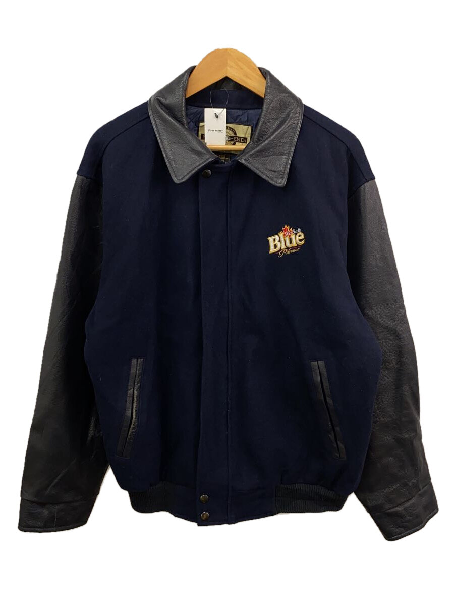 【中古】NORTH END◆スタジャン/L/ウール/ネイビー/カナダ製【メンズウェア】