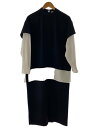 【中古】ENFOLD◆T-SHIRT-LAYERED DRESS/長袖ワンピース/36/BLK/300HS233-0810//【レディースウェア】