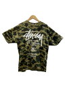 【中古】A BATHING APE◆Tシャツ/L/コットン/総柄/×STUSSY【メンズウェア】