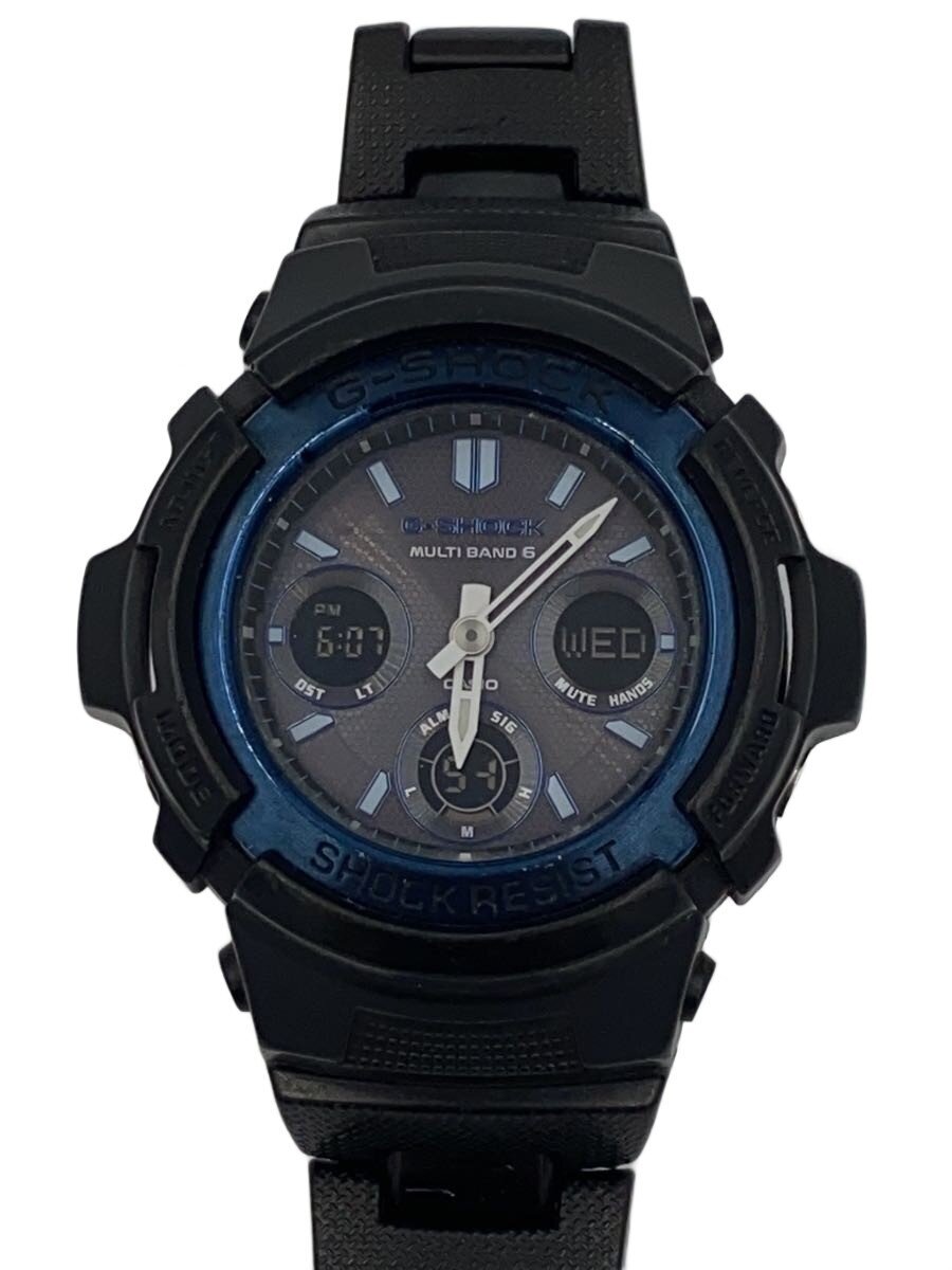 【中古】CASIO◆ソーラー腕時計・G-SHOCK/デジアナ/BLK【服飾雑貨他】