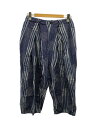 【中古】meagratia◆ボトム/2/コットン/ネイビー/22211-0603N/stripe wide easy PT【レディースウェア】
