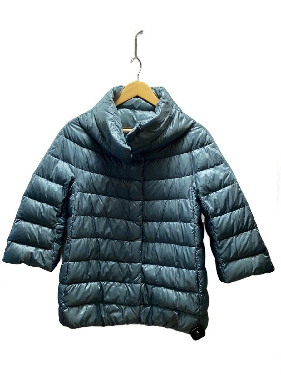 【中古】HERNO◆ダウンジャケット/ブルーグレー/七分袖/40/--/BLU/無地/PI0043D ...