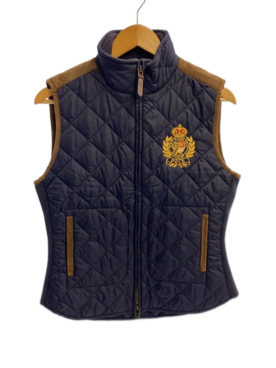 【中古】POLO RALPH LAUREN◆キルティングベスト/M/ポリエステル/NVY【メンズウェア】