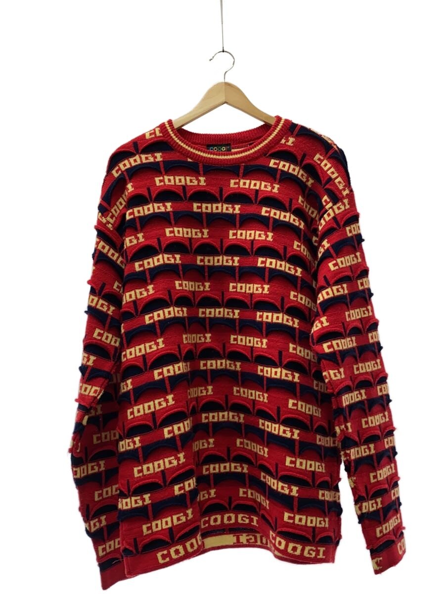 【中古】COOGI◆ニット・セーター(厚手)/L/--/RED【メンズウェア】