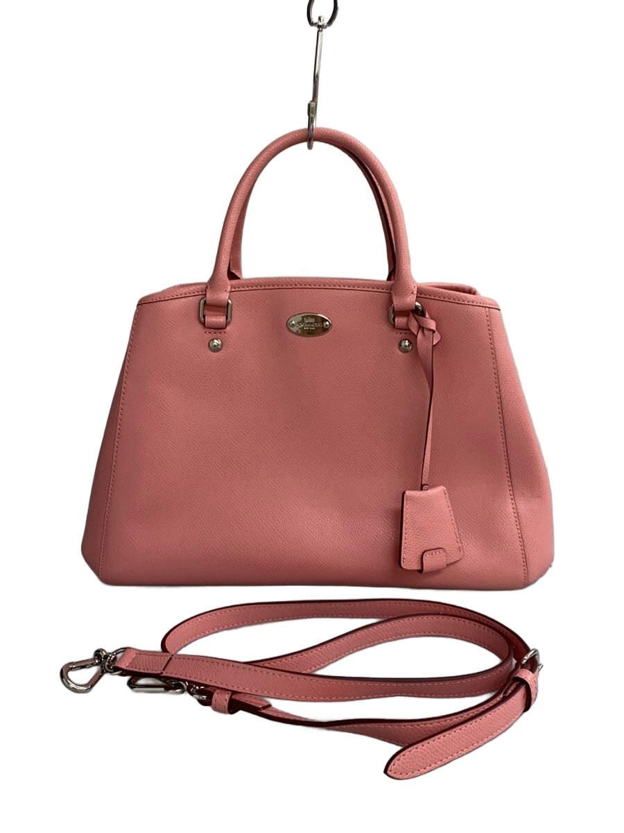 COACH - 【中古】COACH◆ハンドバッグ_オールレザー/レザー/PNK【バッグ】