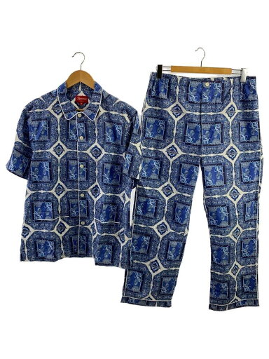 【中古】Supreme◆セットアップ/M/コットン/BLU/総柄/regency pajama set//【メンズウェア】 【中古】Supreme◆セットアップ/M/コットン/BLU/総柄/regency pajama set//【メンズウェア】