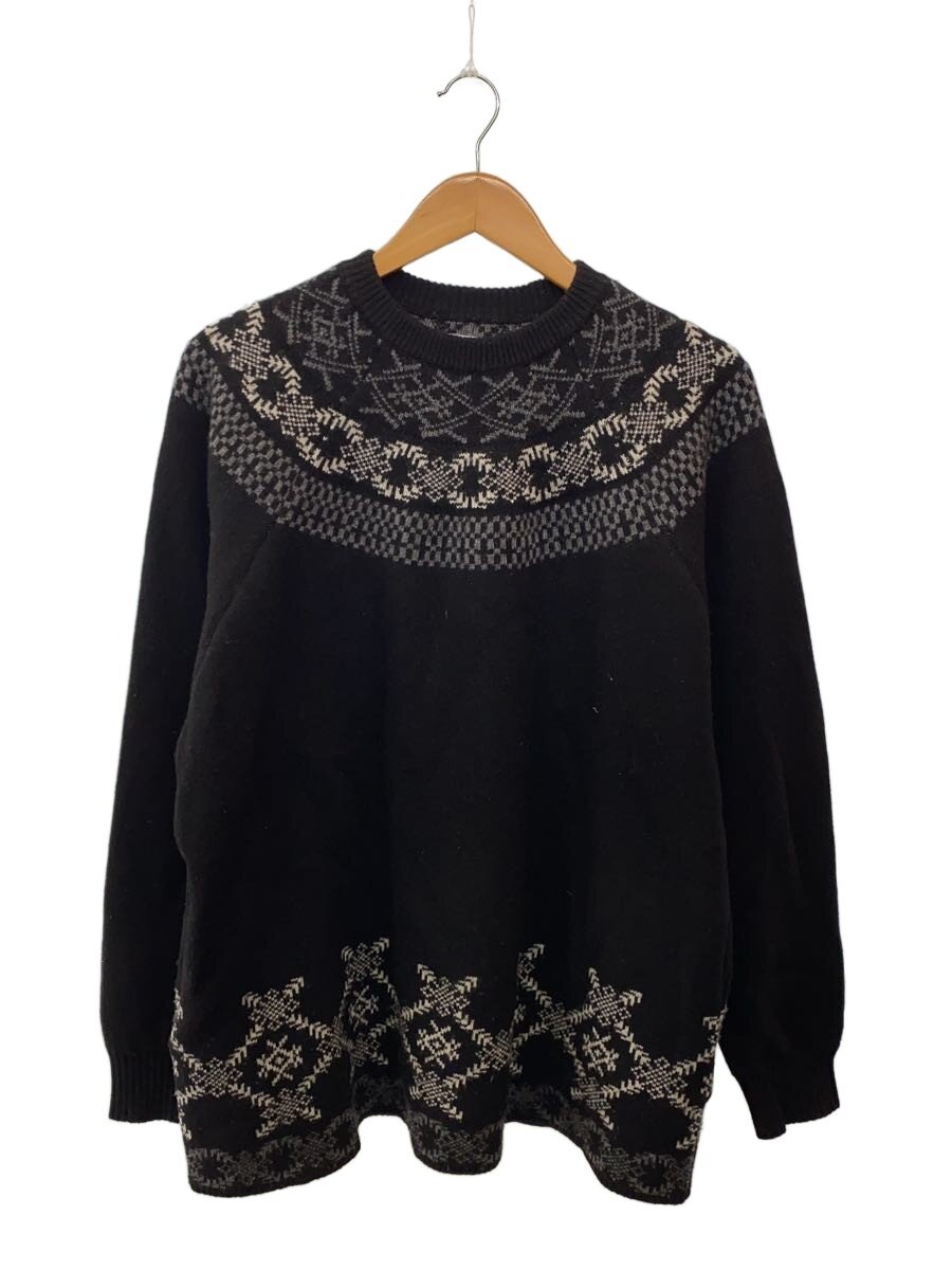 【中古】WHITE MOUNTAINEERING◆24AW/ROUNDYORK POCKET PULLOVER/2/ウール/BLK/WM2473605【メンズウェア】