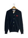 【中古】PLAY COMME des GARCONS◆カーディガン(薄手)/M/ウール/BLK/AZ-N058//【メンズウェア】