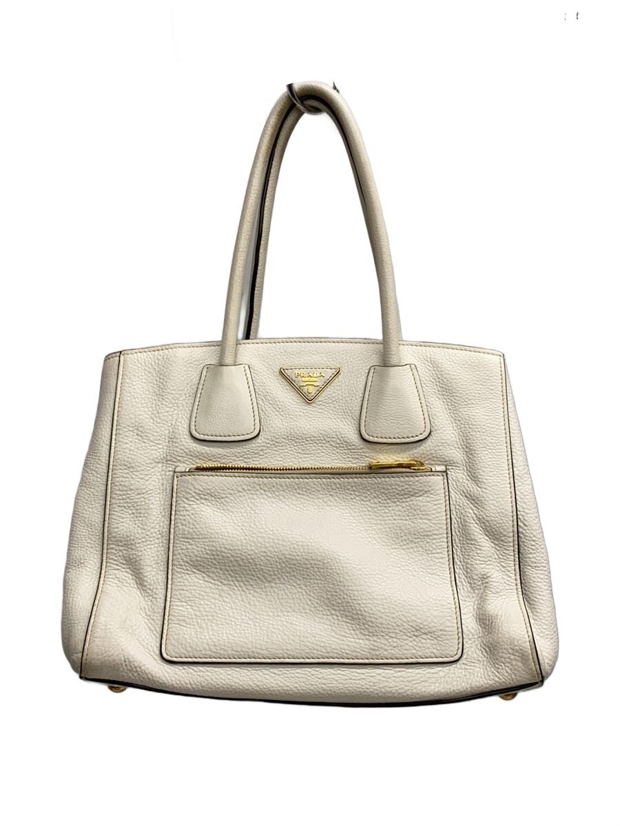 【中古】PRADA◆トートバッグ/--/WHT【バッグ】