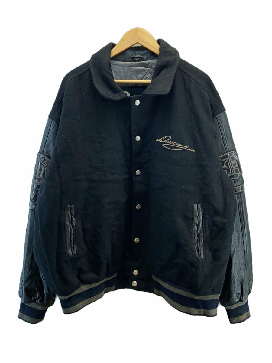 【中古】DAVOUCCI◆スタジャン/--/ウール/BLK/無地【メンズウェア】
