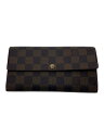 【中古】LOUIS VUITTON◆1)ポルト・フォイユ・サラ_ダミエ・エベヌ_BRW/PVC/BRW/メンズ【服飾雑貨他】(4)