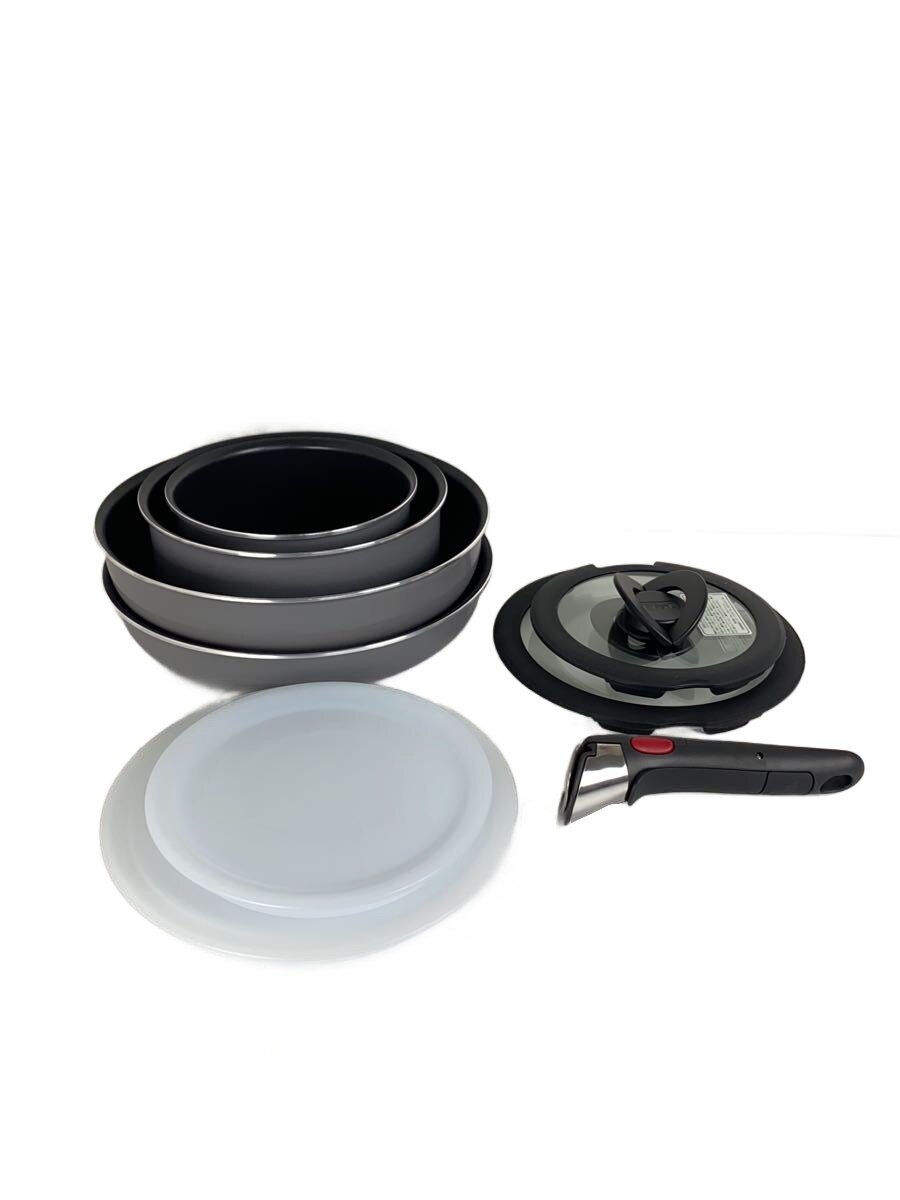 Frypan - 【中古】T-fal◆ingenio fraise grey セット9/フライパン/L1619992//【キッチン用品】
