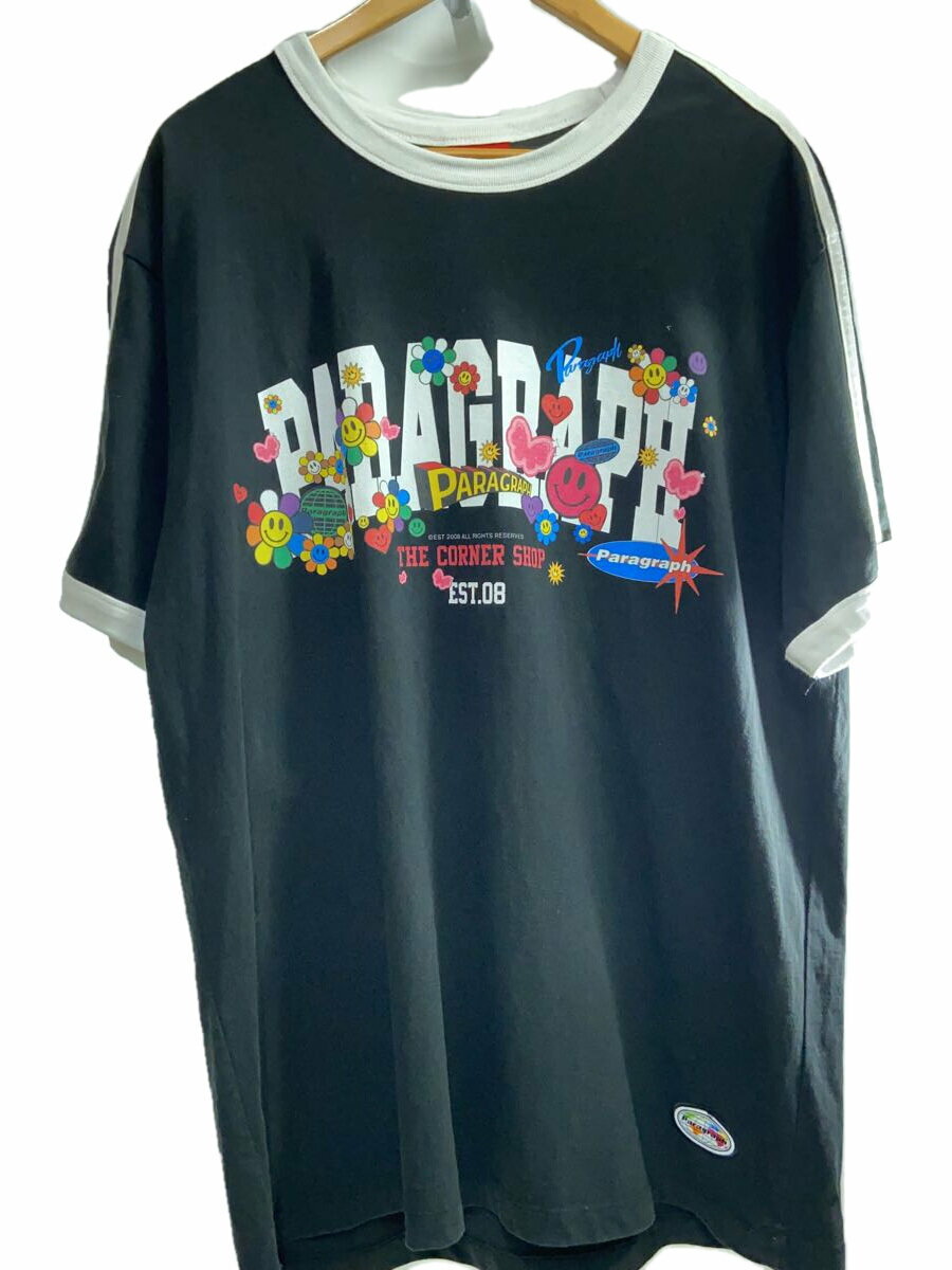 【中古】Paragraph◆Tシャツ/1/コットン/BLK【メンズウェア】